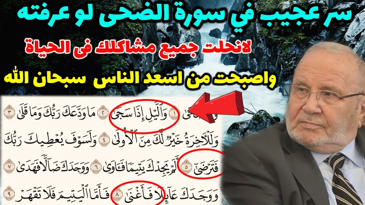 أسرار وتجليات سورة الضحى لوعرفته لانحلت جميع مشاكلك فى الحياة بإذن الله تعالى …..نفحات النابلسي