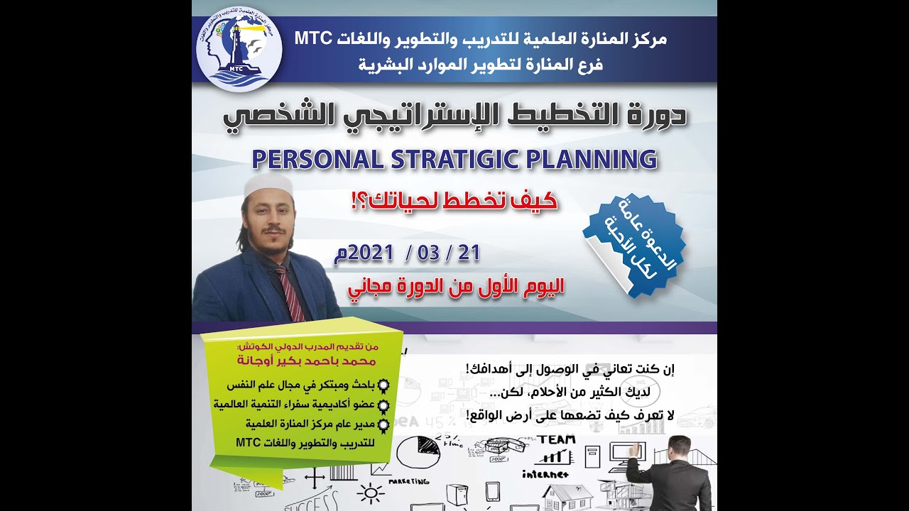 الجزء #3 من اليوم الأول #المجاني لدورة التخطيط الاستراتيجي الشخصي.