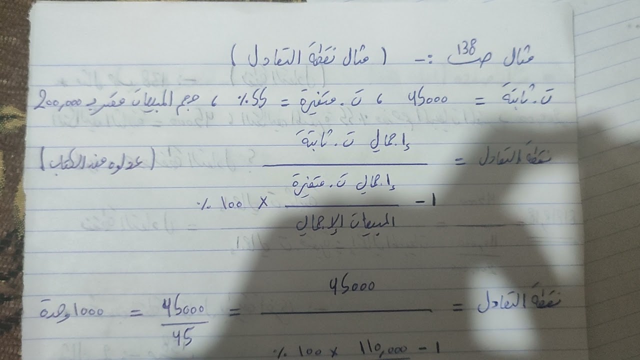 مثال صفحة ١٣٨ دراسات جدوى اقتصادية