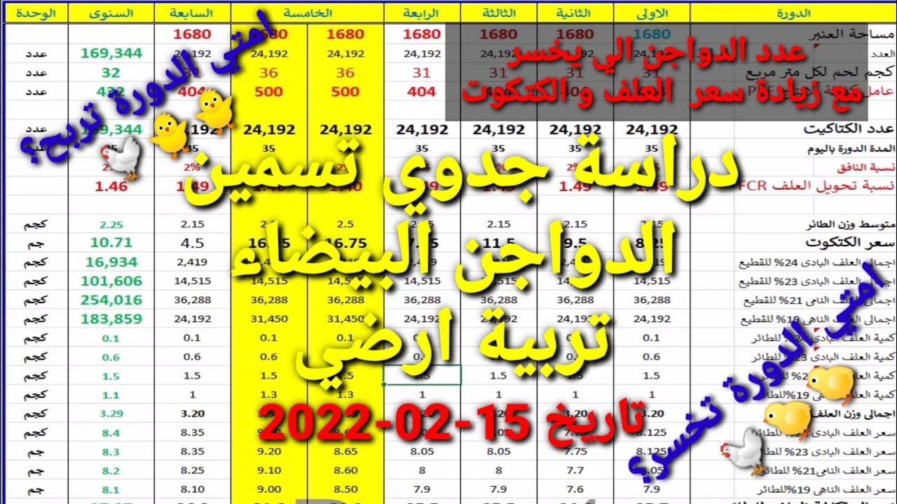 دراسة جدوي تسمين تربية ارضى دورة رجب عام 2022/2021